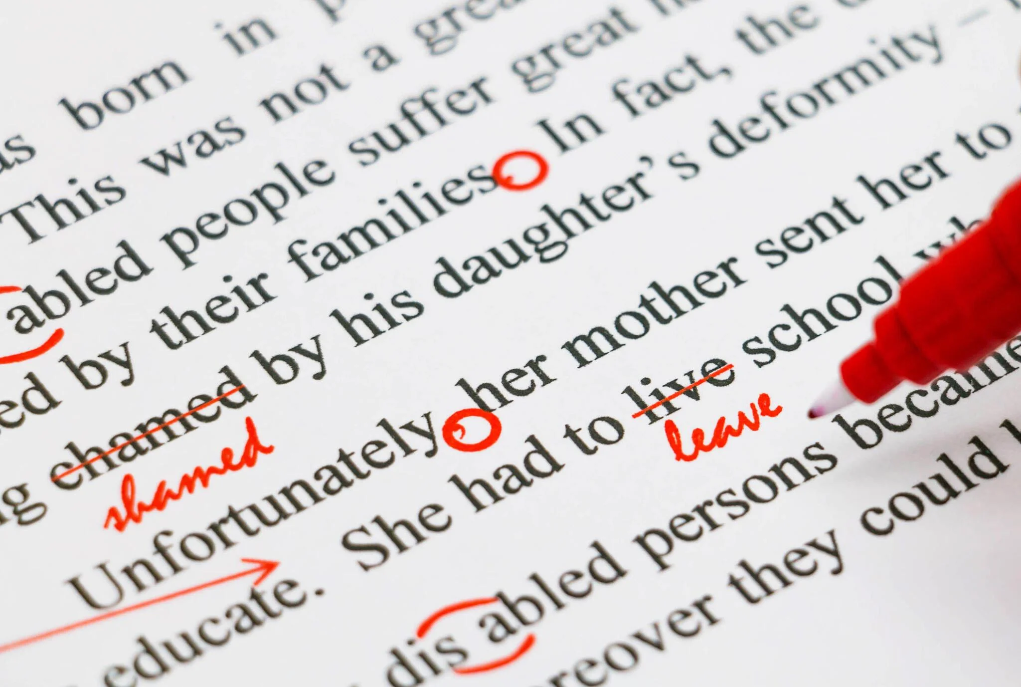 Proofreading already prepared CDR report